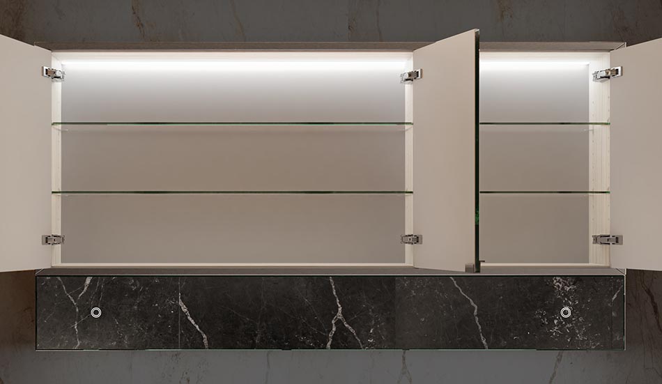 LED skapītis Lily ar viedo spoguli un Bluetooth funkciju | ARTFORMA