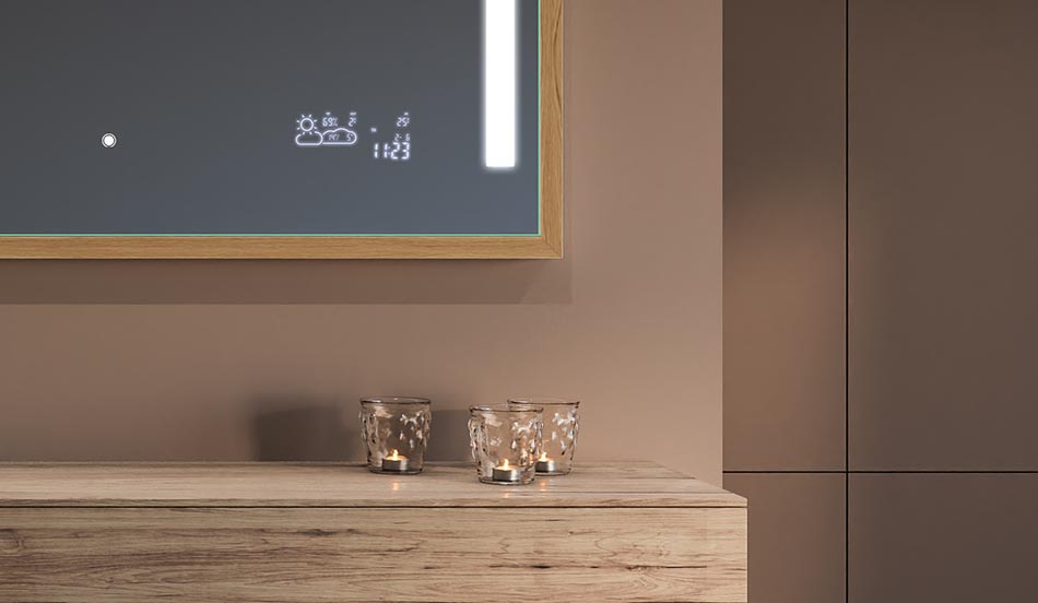 Spogulis melnā loft stila rāmī modernām un minimālisma stilā iekārtotām vannas istabām | ARTFORMA