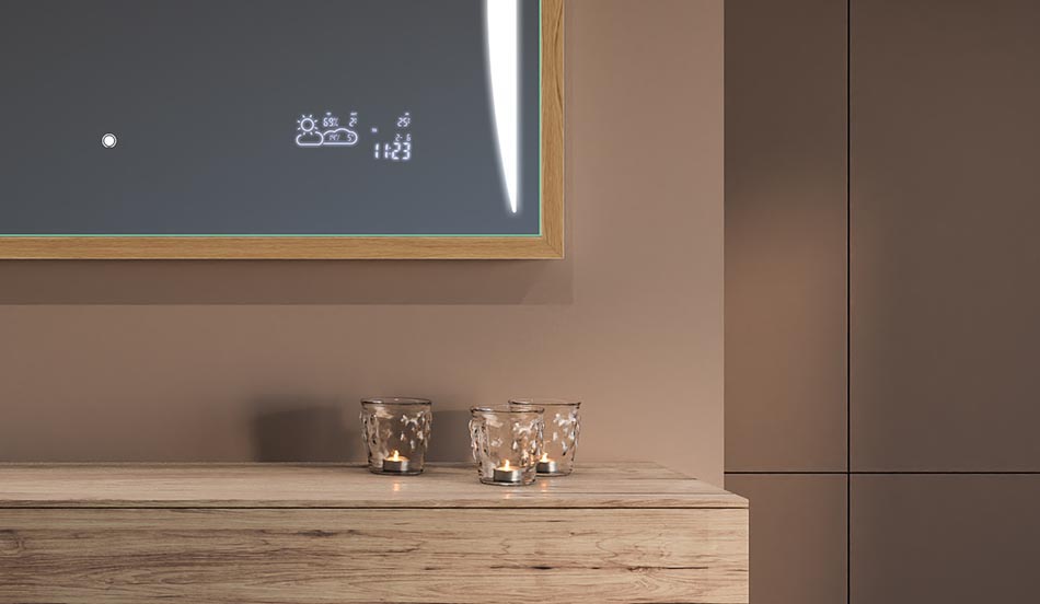 Spogulis melnā loft stila rāmī modernām un minimālisma stilā iekārtotām vannas istabām | ARTFORMA