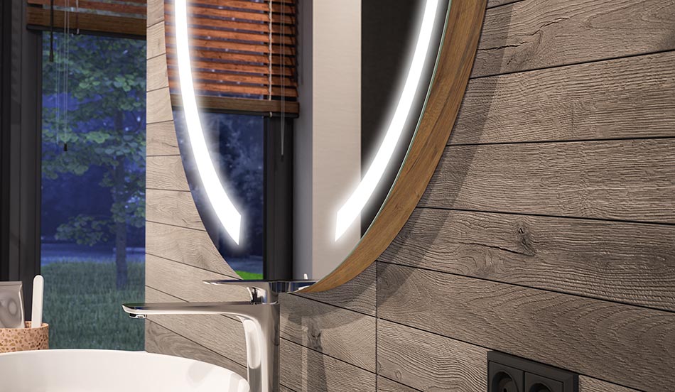 Apļveida LED spogulis ar ambient efektu un elegantu izkliedētu gaismu | ARTFORMA