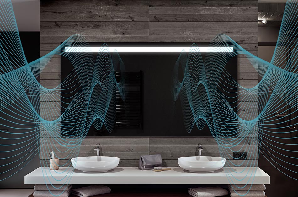 Audio sistēma ir ideāla izvēle cilvēkiem, kas novērtē augstu skaņas kvalitāti. Iebūvēto skaņas devēju dēļ skaņa ir īpaši tīra un skaidra, ko pastiprina spēcīgāki basi. Izplatiet mūziku visā vannas istabā vai klausieties podcastus savā ikdienas rutīnā.