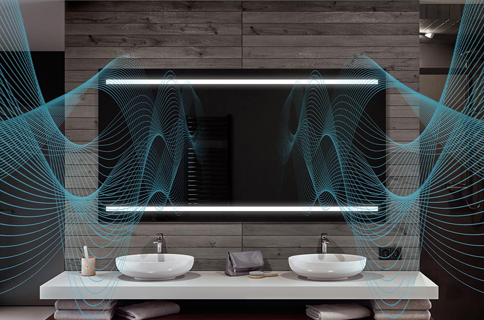 Audio sistēma ir ideāla izvēle cilvēkiem, kas novērtē augstu skaņas kvalitāti. Iebūvēto skaņas devēju dēļ skaņa ir īpaši tīra un skaidra, ko pastiprina spēcīgāki basi. Izplatiet mūziku visā vannas istabā vai klausieties podcastus savā ikdienas rutīnā.