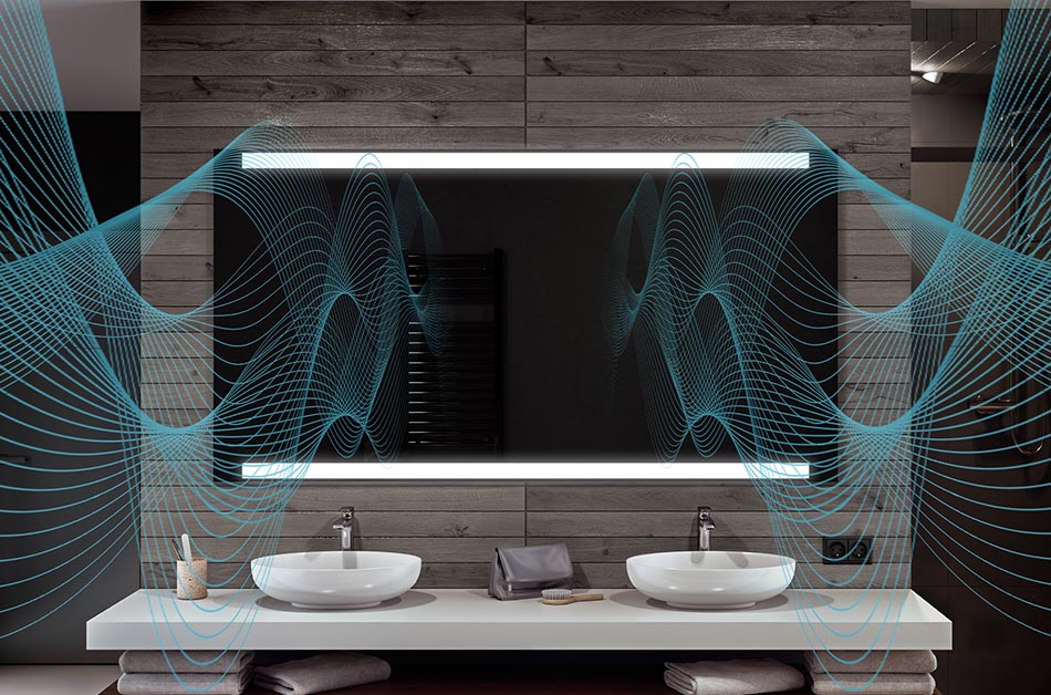 Audio sistēma ir ideāla izvēle cilvēkiem, kas novērtē augstu skaņas kvalitāti. Iebūvēto skaņas devēju dēļ skaņa ir īpaši tīra un skaidra, ko pastiprina spēcīgāki basi. Izplatiet mūziku visā vannas istabā vai klausieties podcastus savā ikdienas rutīnā.