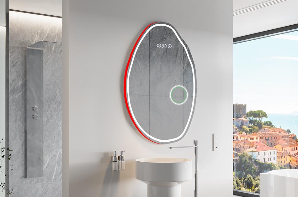 Neregulārs spogulis ar maigu vides apgaismojumu elegantiem interjeriem | ARTFORMA