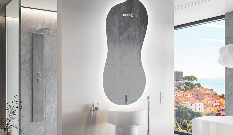 Neregulārs spogulis ar maigu vides apgaismojumu elegantiem interjeriem | ARTFORMA