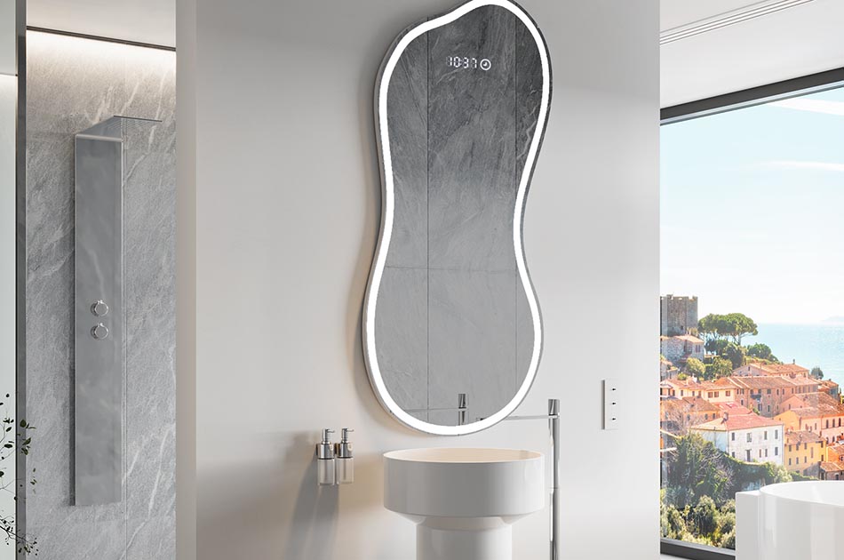 Neregulārs spogulis ar maigu vides apgaismojumu elegantiem interjeriem | ARTFORMA