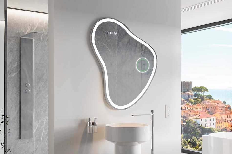 Neregulārs spogulis ar maigu vides apgaismojumu elegantiem interjeriem | ARTFORMA