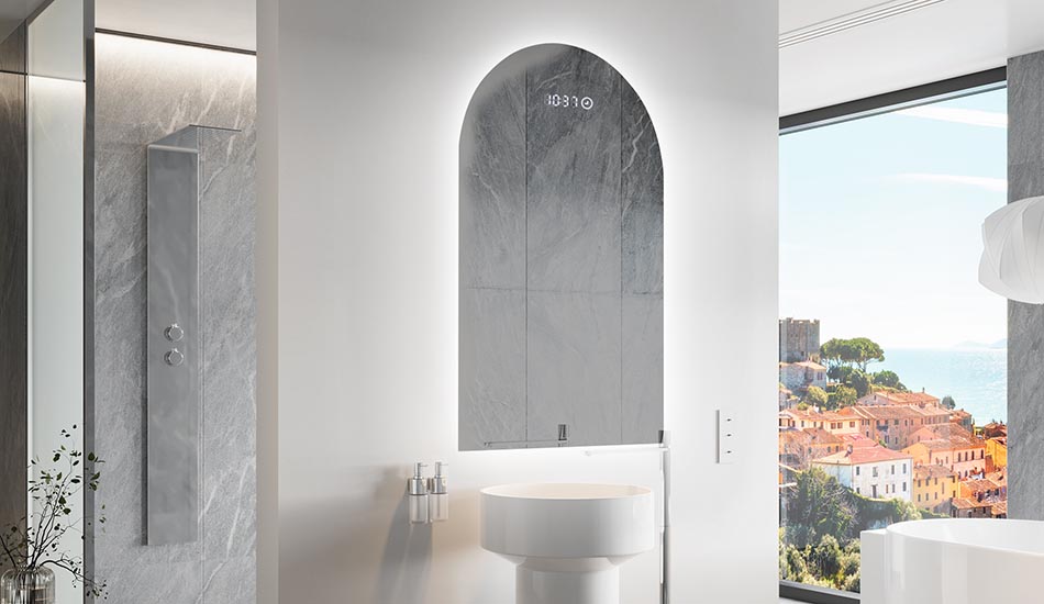 Neregulārs spogulis ar maigu vides apgaismojumu elegantiem interjeriem | ARTFORMA