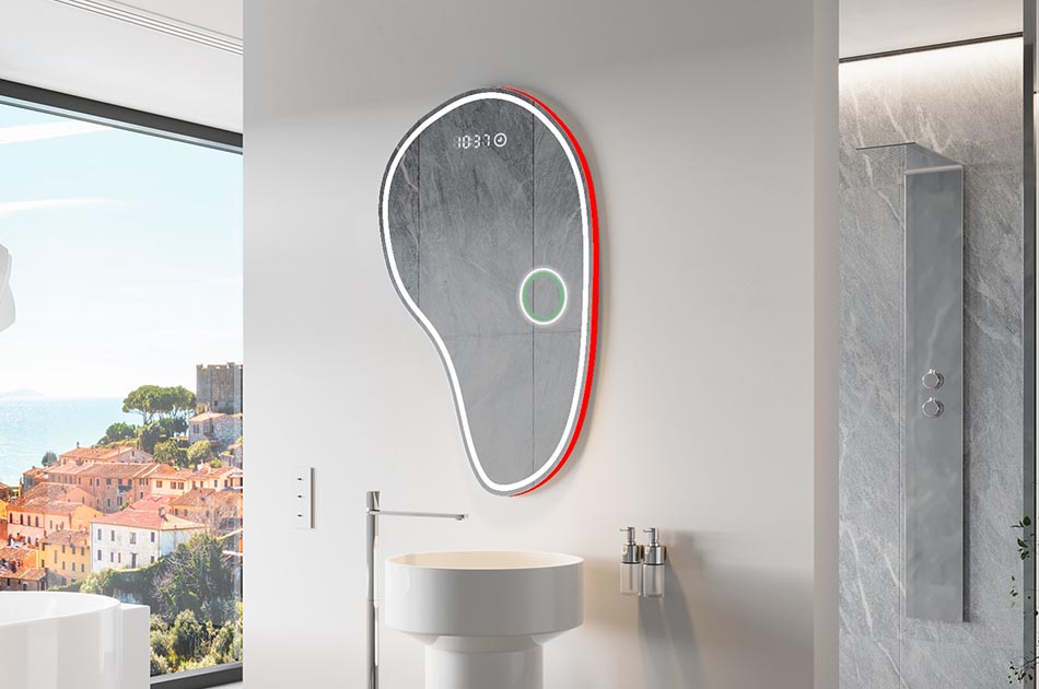 Neregulārs spogulis ar maigu vides apgaismojumu elegantiem interjeriem | ARTFORMA