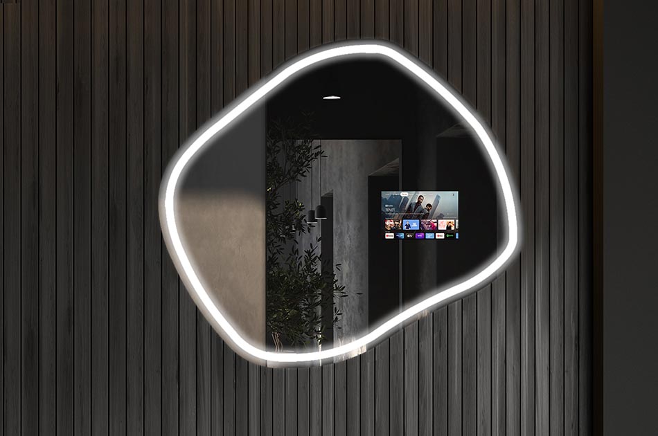 Interaktīvais spogulis ar Google Assistant funkciju ir inovatīva ierīce, kas apvieno spoguļa funkcijas ar multimediju ierīces funkcijām un Google balss palīgu. Jūs varat viegli izmantot plašu funkciju klāstu, piemēram, pārbaudīt laika apstākļus, veikt balss piezīmes, skatīt kalendāru, palaist straumēšanas lietotnes, izmantot Google meklēšanu, veikt videozvanus.