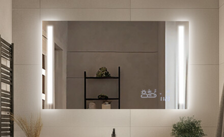 Taisnstūra klasiskie spoguļi ar apgaismojumu