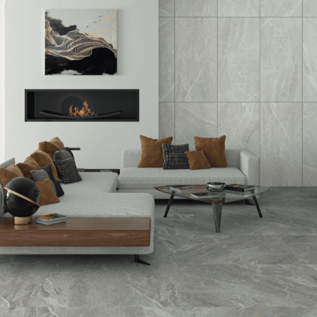 Glazēti grīdas flīzes 60x120 cm, gaiši pelēkas, matētas, rektificētas, A4H125 Materia Pearl #1