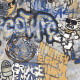 Glazēti grīdas flīzes 120x280 cm, pelēkas, matētas, rektificētas A4H248 City Graffiti Grey #1