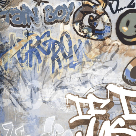Glazēti grīdas flīzes 120x280 cm, pelēkas, matētas, rektificētas A4H248 City Graffiti Grey #3