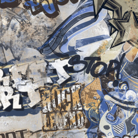 Glazēti grīdas flīzes 120x280 cm, pelēkas, matētas, rektificētas A4H248 City Graffiti Grey #6