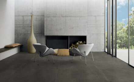 Glazēti grīdas flīzes 60x120 cm, tumši pelēks betona krāsā, matētas, rektificētas A4H327 Massive Dimgray