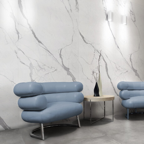 Lielformāta glancēta gres flīze 120x270 cm ar pelēku dzīslu, rektificēta A4H451 Statuario Superiore #7