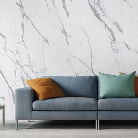 Lielformāta glancēta gres flīze 120x270 cm ar pelēku dzīslu, rektificēta A4H451 Statuario Superiore #9