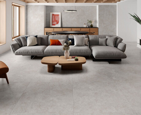 Grīdas flīzes 100x100, šķērsgriezuma travertīns, matēts, pelēks A4H497 Chrono Grey