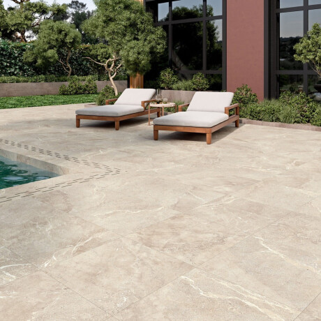 Akmens flīzes ar vēnām grīdai, 100x100, matētas, pelēkbeidzas taupe A4H508 Volterra Bone #2