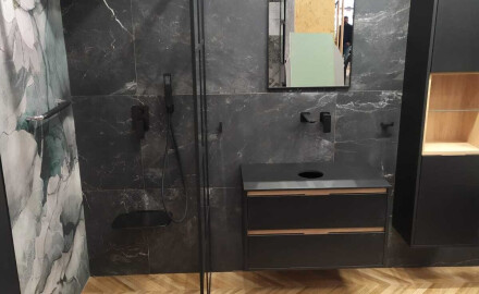 Glazēti grīdas flīzes 60x120 cm, melnas, matētas, rektificētas A4H85 Iroc Black