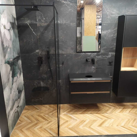 Glazēti grīdas flīzes 60x120 cm, melnas, matētas, rektificētas A4H85 Iroc Black #1