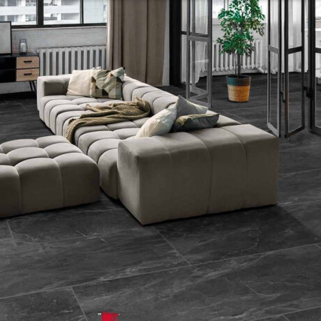 Glazēti grīdas flīzes 60x120 cm, melnas, matētas, rektificētas A4H85 Iroc Black #18