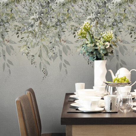 Sienas flīzes 60x120 cm, pelēkas ar ziedu motīviem, matētas A4H918 Flower #2