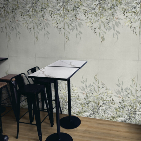 Sienas flīzes 60x120 cm, pelēkas ar ziedu motīviem, matētas A4H918 Flower #3