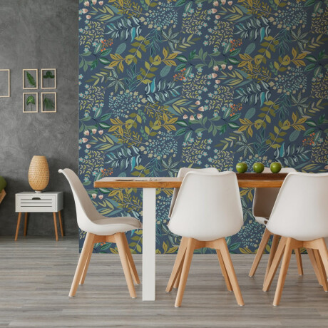 Sienas flīzes 60x120 cm, zilas, ar augu motīviem, matētas, A4H924 Majorele #2