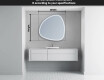 Neregulārais spogulis ar LED apgaismojumu, dekoratīvs dizains J223 #5