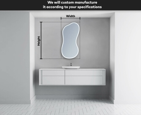 Neregulārais spogulis ar LED apgaismojumu, dekoratīvs dizains K223 #5