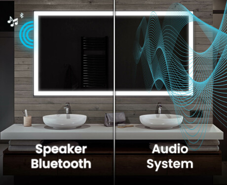 Dizainera LED vannas istabas spogulis ar aizmugurējo apgaismojumu L01 #5