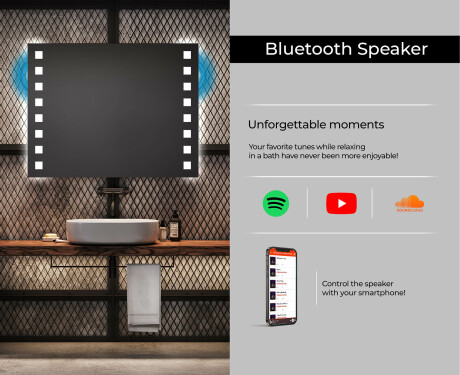 Dizainera LED vannas istabas spogulis ar aizmugurējo apgaismojumu L03 #6