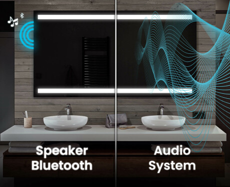 Dizainera LED vannas istabas spogulis ar aizmugurējo apgaismojumu L09 #5
