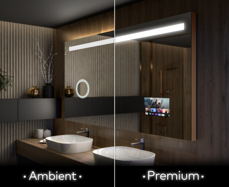 Dizainera LED vannas istabas spogulis ar aizmugurējo apgaismojumu L12