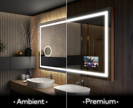 Dizainera LED vannas istabas spogulis ar aizmugurējo apgaismojumu L15
