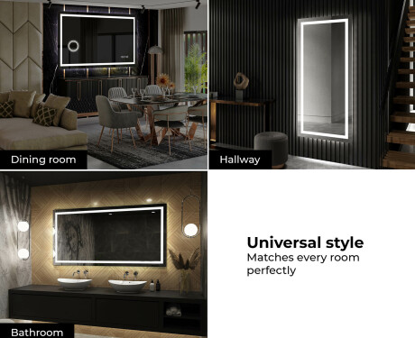 Dizainera LED vannas istabas spogulis ar aizmugurējo apgaismojumu L15 #10
