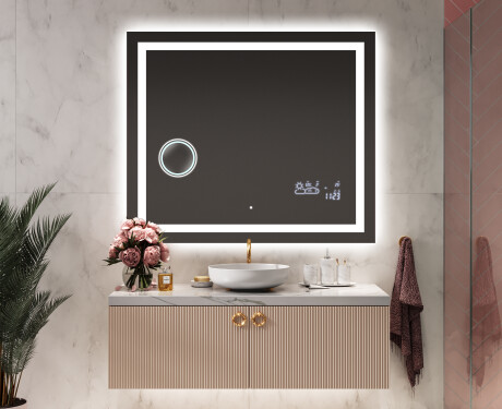 Dizainera LED vannas istabas spogulis ar aizmugurējo apgaismojumu L15 #9