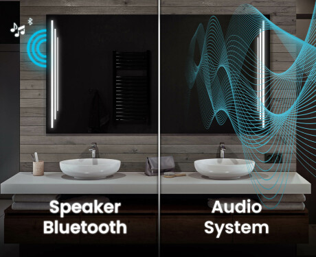 Dizainera LED vannas istabas spogulis ar aizmugurējo apgaismojumu L27 #5