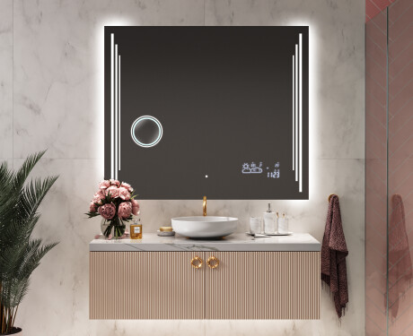 Dizainera LED vannas istabas spogulis ar aizmugurējo apgaismojumu L27 #9