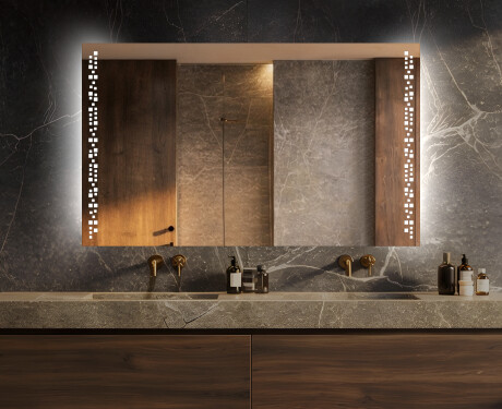 Dizainera LED vannas istabas spogulis ar aizmugurējo apgaismojumu L38