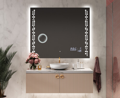 Dizainera LED vannas istabas spogulis ar aizmugurējo apgaismojumu L38 #9