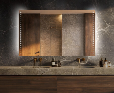 Dizainera LED vannas istabas spogulis ar aizmugurējo apgaismojumu L55