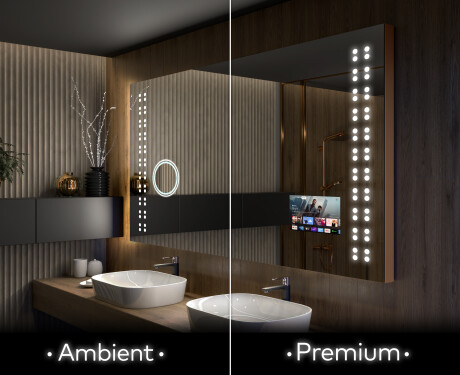 Dizainera LED vannas istabas spogulis ar aizmugurējo apgaismojumu L55