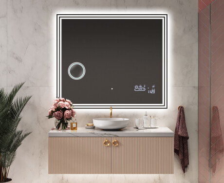 Dizainera LED vannas istabas spogulis ar aizmugurējo apgaismojumu L57 #9