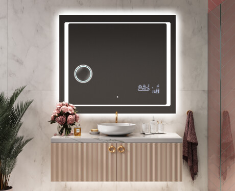 Dizainera LED vannas istabas spogulis ar aizmugurējo apgaismojumu L61 #9