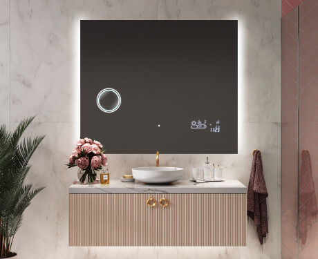 Dizainera LED vannas istabas spogulis ar aizmugurējo apgaismojumu L62 #7