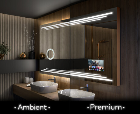 Dizainera LED vannas istabas spogulis ar aizmugurējo apgaismojumu L75