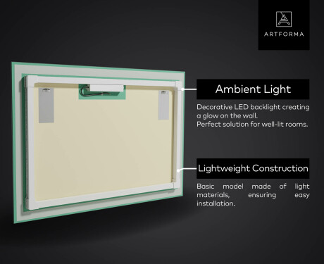 Dizainera LED vannas istabas spogulis ar aizmugurējo apgaismojumu L75 #2